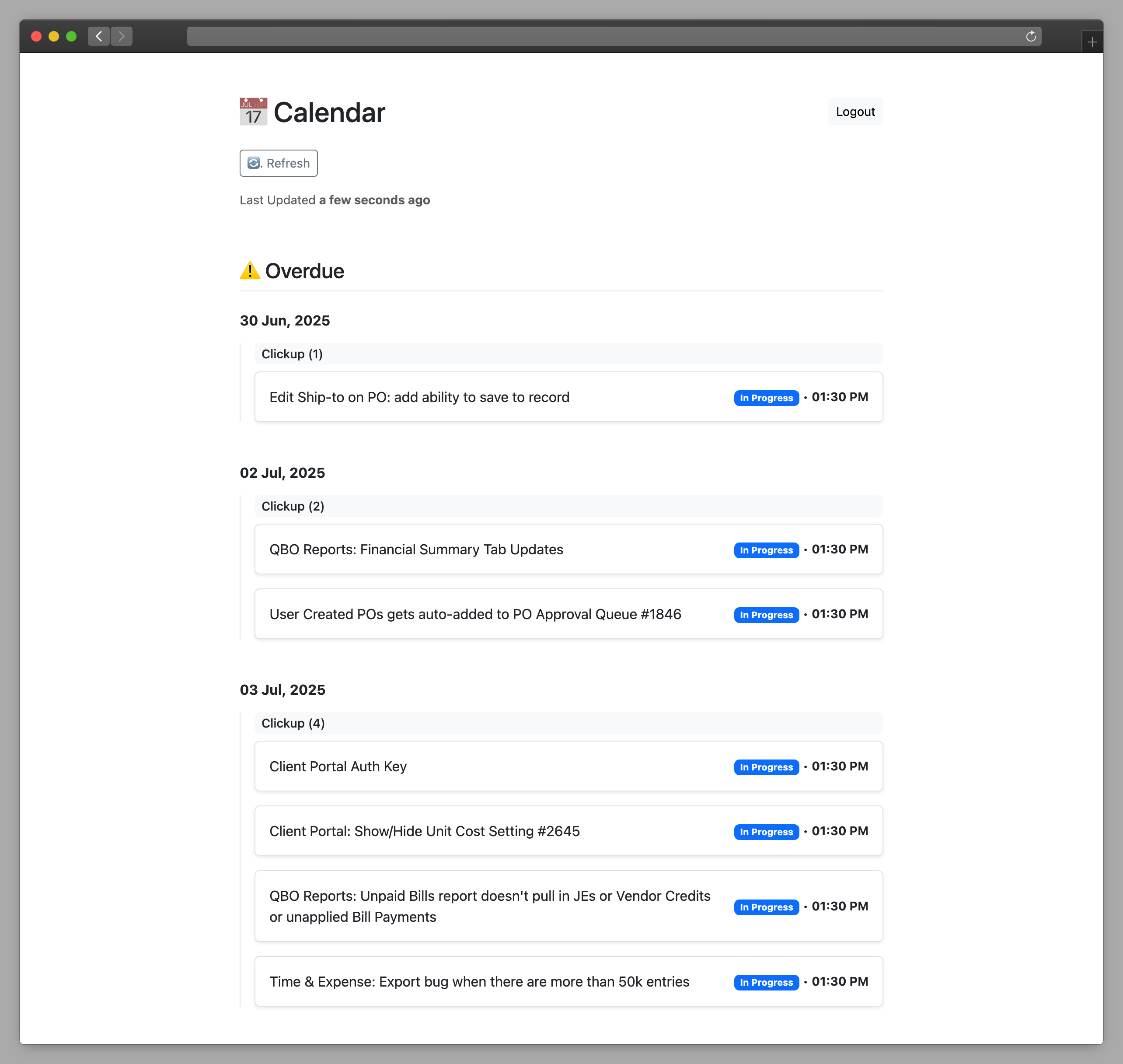 Unified Calendar Dashboard project